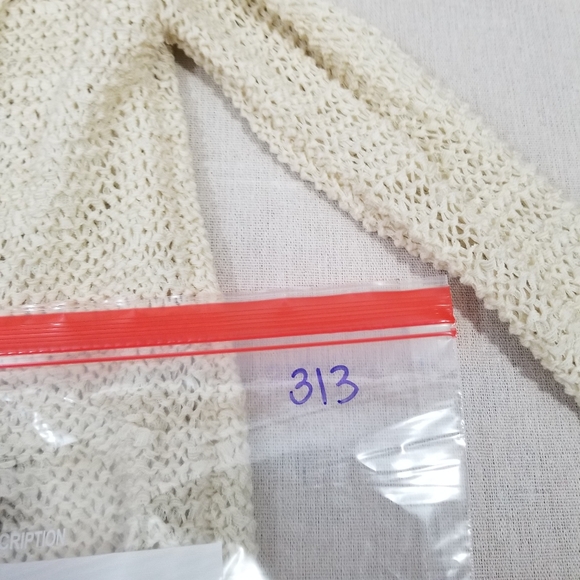 Daytrip Women's Size Small Ivory Open Weave Ladder Back Cardigan Mid Length - Picture 15 of 15